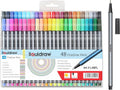 Liquidraw Multicolour Fineliner Pens - 48 Set | Fine Point 0.4 mm Tip | Storage Wallet | Coloured Pens For Artists, Handwriting, Drawing, Calligraphy, Sketching | Ergonomic Design | Fade Resistant Ink