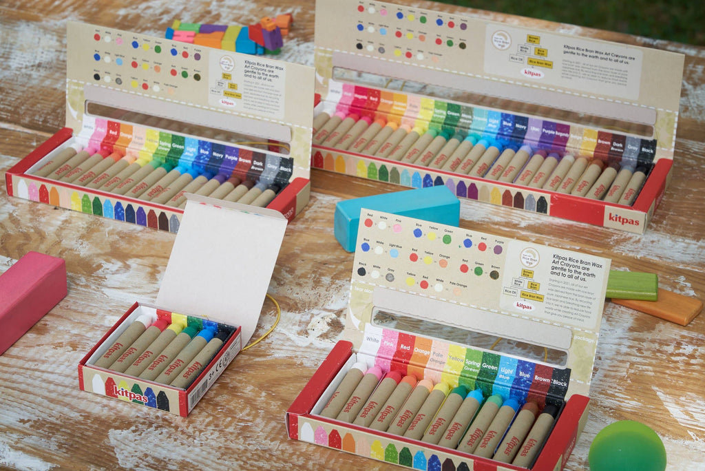 Kitpas Rice Bran Wax Crayons 12 Colours