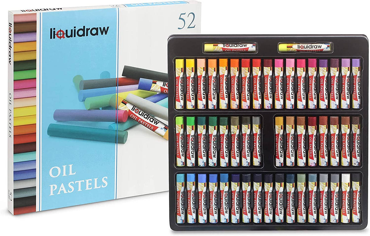 Liquidraw Oil Pastels For Art, 52 Colours Soft Oil Pastels Set For Artists, Students, Kids, Drawing, Sketching & Painting