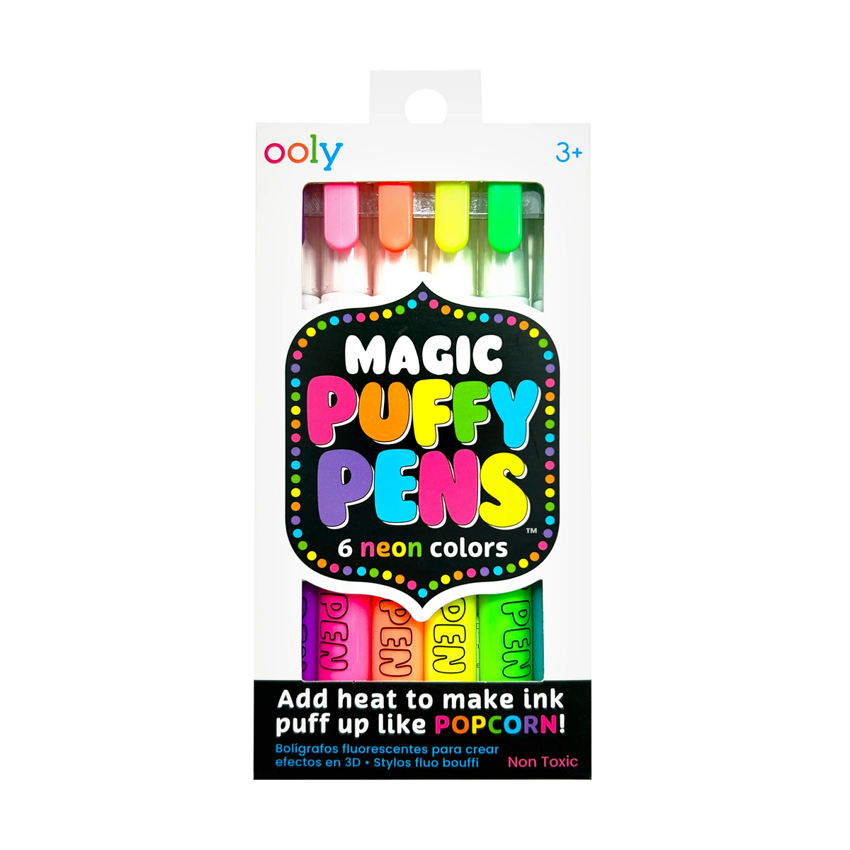 Ooly Magic Puffy Neon Pens - Set of 6