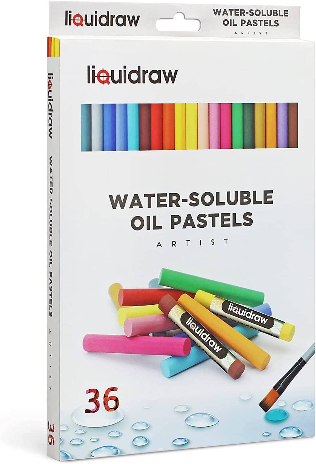 Liquidraw Oil Pastels Super Soft Water Soluble For Art, 36 Colours Watercolour Blending Oil Pastels Crayons Set For Artists, Students, Kids, Drawing, Sketching & Painting