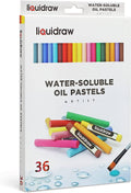 A box of Liquidraw Water-Soluble Oil Pastels Artist, containing 36 pastel sticks in a variety of colors, shown on a clean white background.