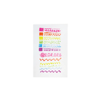 Set of colourful watercolour brush stroke stickers on a white background