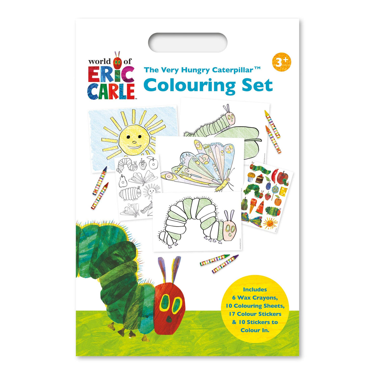 World of Eric Carle The Very Hungry Caterpillar Colouring Set packaging with illustrations and text.