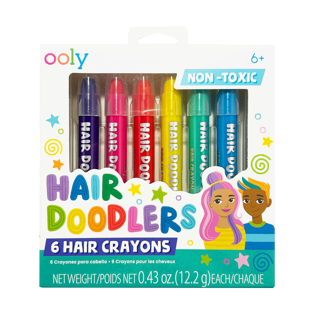 Ooly Hair Doodlers: Hair Crayons (Set of 6)