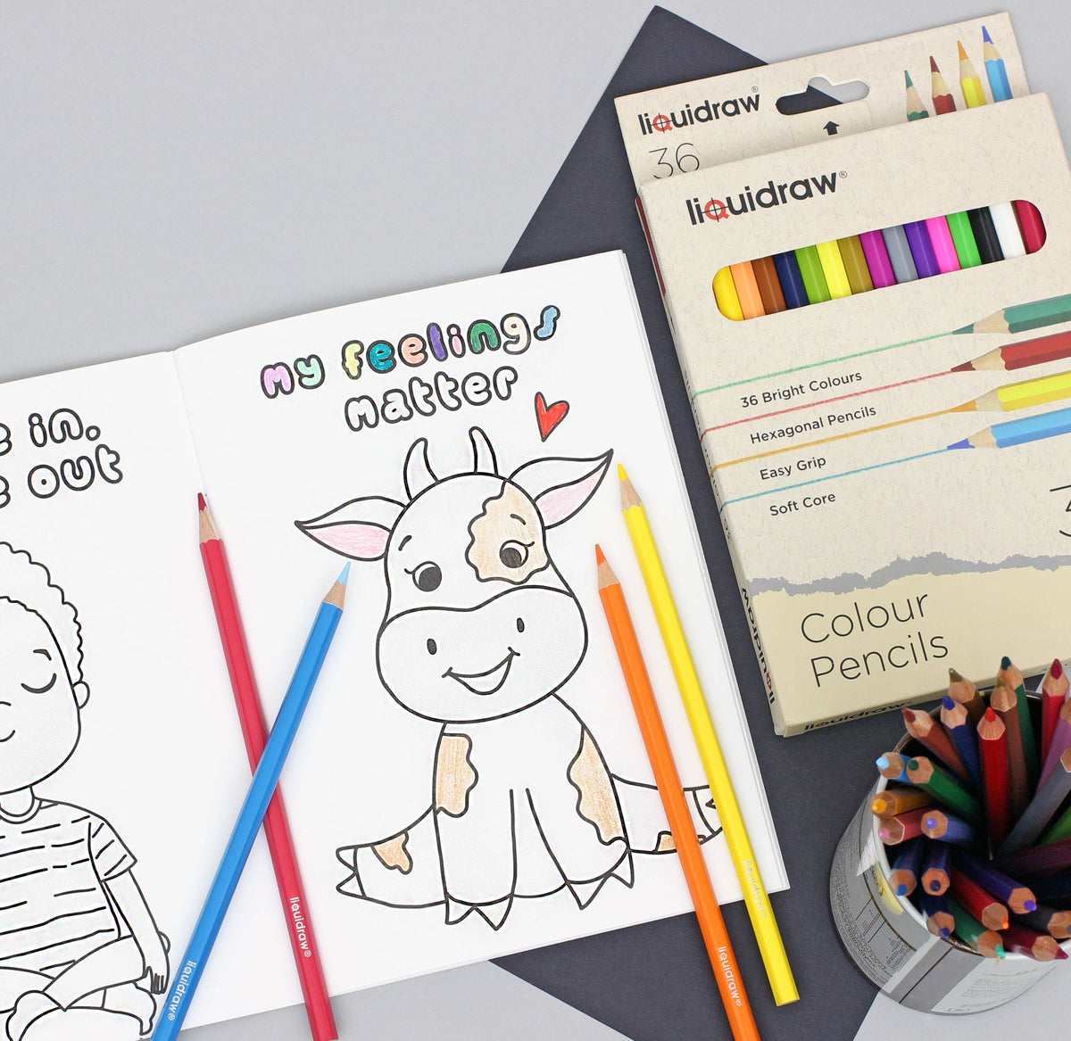 Liquidraw 36 Adult Colouring Pencils, Premium Art Coloured Drawing Pencils for Adults and Professionals