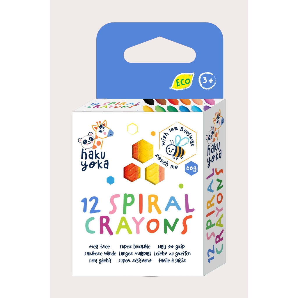 Haku Yoka Spiral Wax Crayons for Children – 12 Colours-Haku Yoka-Crayon Store