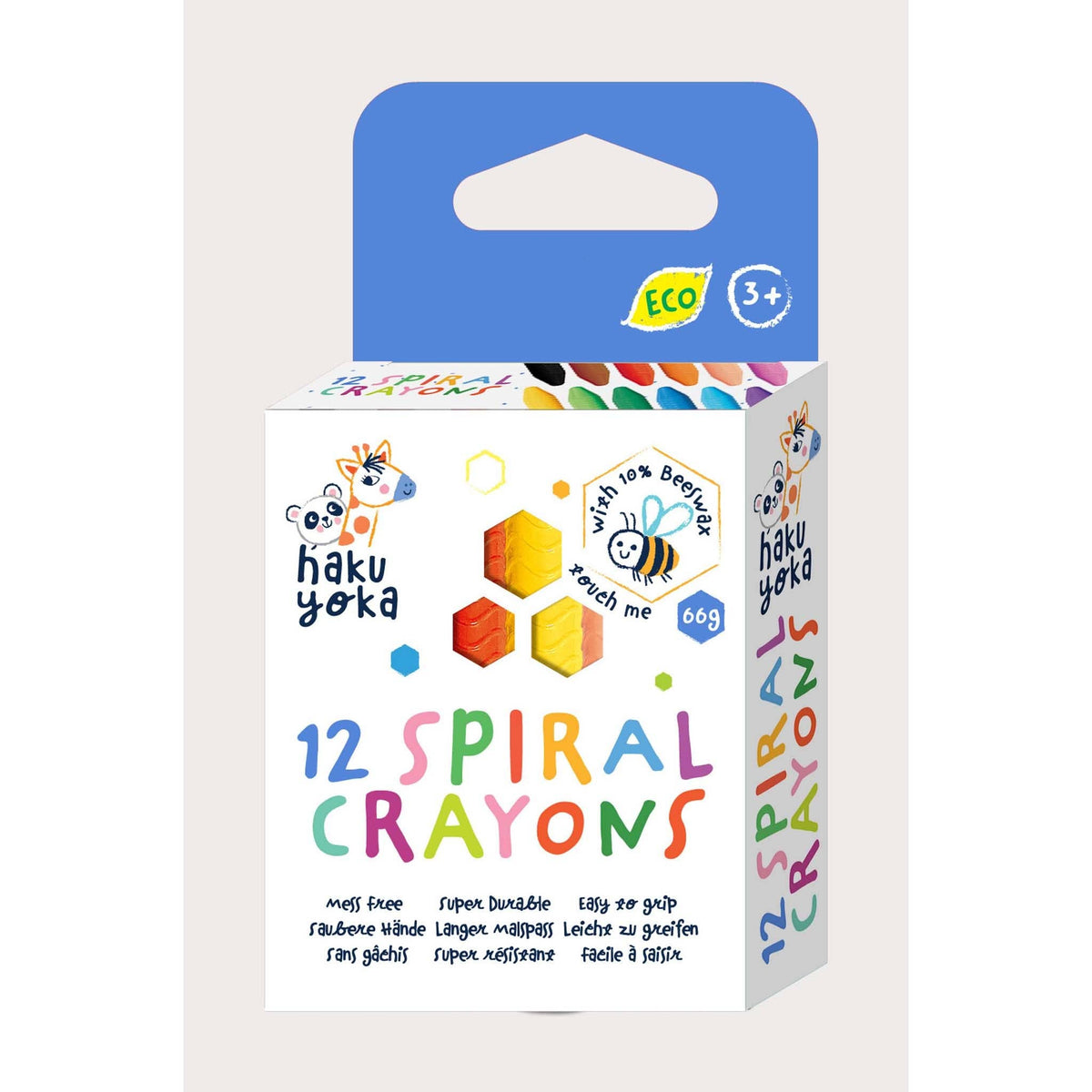 Haku Yoka Spiral Wax Crayons for Children – 12 Colours-Haku Yoka-Crayon Store