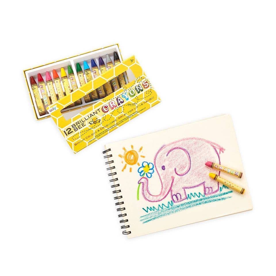 Ooly Brilliant Bee Wax Crayons for Children – Pack of 12-Ooly-Crayon Store